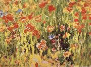 Robert William Vonnoh Poppies Norge oil painting reproduction